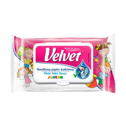 Velvet Nawilżający papier toaletowy Junior 42 szt